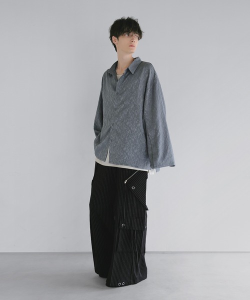 セール】リラクシングワイドフレアアームジャガードロングスリーブ