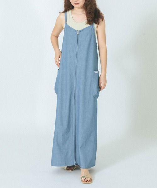THOUSAND MILE（サウザンドマイル）の「(THOUSAND MILExGENE HEAVENS)BACK CROSS NALLOW STRAP DRESS（ワンピース・レディース・ブラック/カーキ/ブルー・ONE SIZE）」の3枚目の写真