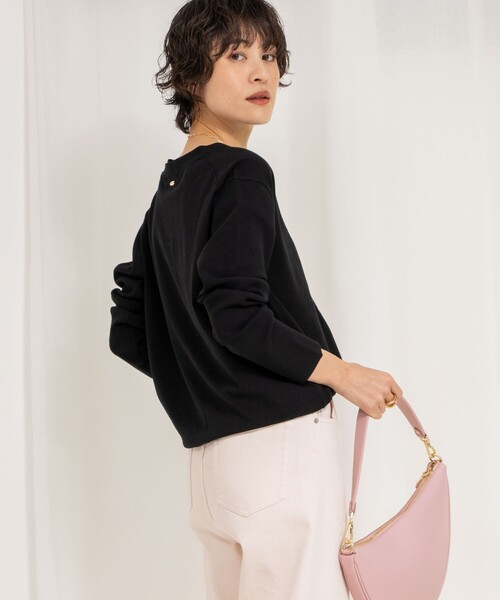 美品　25SS　Rie Miller　洗える 金ボタンVネックカーディガン　黒 Rie Miller(リエミラー)の《セットアップ対応》《手洗い可能》金
