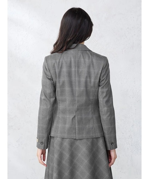 Perfect Suit FActory（パーフェクトスーツファクトリー）の「デレガントスーツ　ジャケット　グレンチェック柄　グレー/ネイビー（スーツジャケット・レディース・グレー/ネイビー・9号/11号/7号）」の6枚目の写真