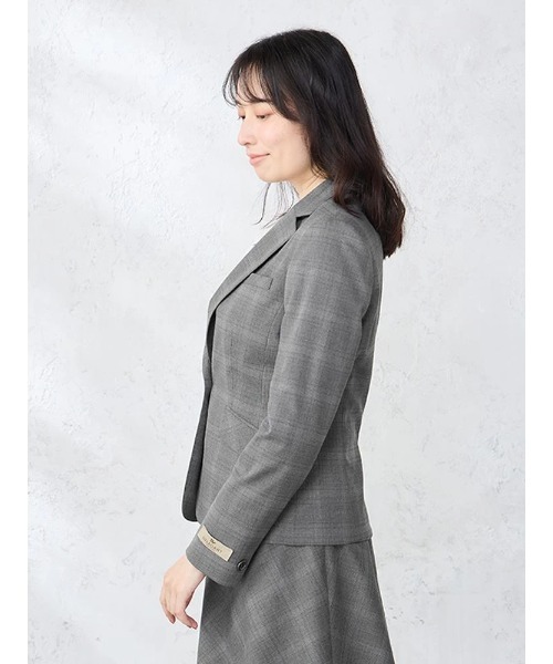 Perfect Suit FActory（パーフェクトスーツファクトリー）の「デレガントスーツ　ジャケット　グレンチェック柄　グレー/ネイビー（スーツジャケット・レディース・グレー/ネイビー・9号/11号/7号）」の7枚目の写真