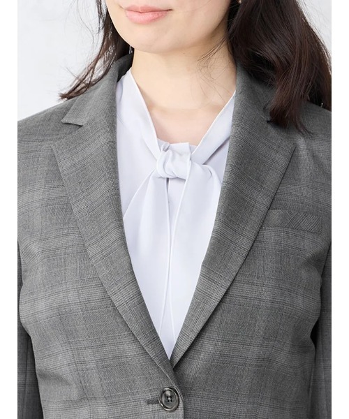 Perfect Suit FActory（パーフェクトスーツファクトリー）の「デレガントスーツ　ジャケット　グレンチェック柄　グレー/ネイビー（スーツジャケット・レディース・グレー/ネイビー・9号/11号/7号）」の8枚目の写真