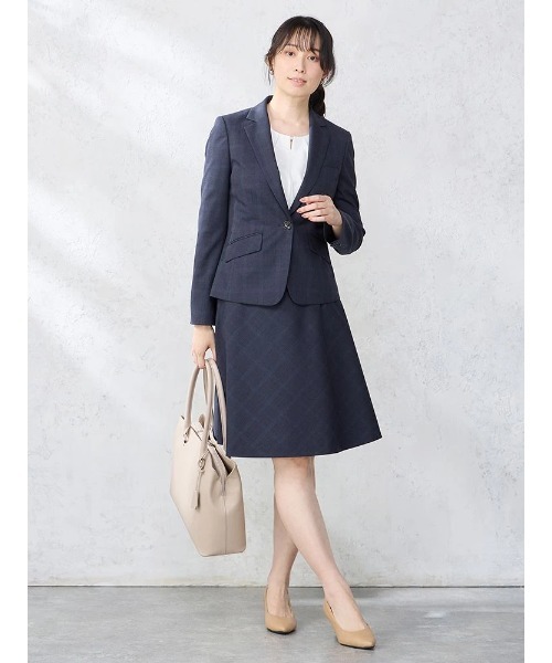 Perfect Suit FActory（パーフェクトスーツファクトリー）の「デレガントスーツ　ジャケット　グレンチェック柄　グレー/ネイビー（スーツジャケット・レディース・グレー/ネイビー・9号/11号/7号）」の16枚目の写真