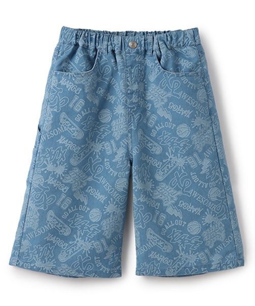 XLARGE×SpongeBob デニムパンツ XLARGE セール】ストリート総柄デニムショートパンツ（デニムパンツ