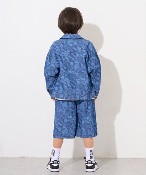 セール】ストリート総柄デニムショートパンツ（デニムパンツ