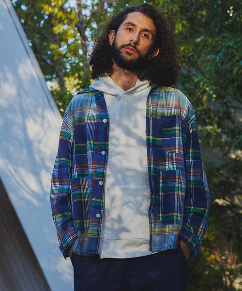 INDIGO LABEL] INDIGO MADRAS CHECK SHIRT COVERALLS