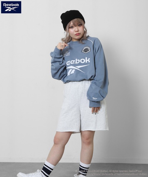 Reebok(リーボック)の「【REEBOK】 ラグラン パイピング 裏毛 プルオーバー スウェット / ゲーム トレーナー(スウェット・レディース・グリーン/グレイッシュベージュ/サックスブルー/ブラック・MEDIUM/LARGE/X-LARGE)」の14枚目の写真