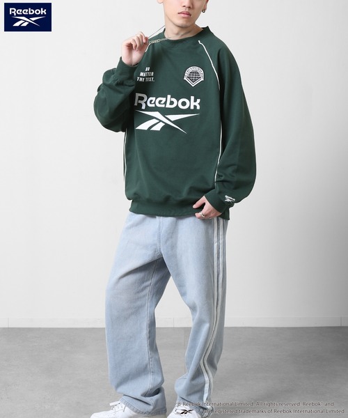 Reebok(リーボック)の「【REEBOK】 ラグラン パイピング 裏毛 プルオーバー スウェット / ゲーム トレーナー(スウェット・レディース・グリーン/グレイッシュベージュ/サックスブルー/ブラック・MEDIUM/LARGE/X-LARGE)」の6枚目の写真