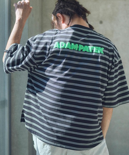 ADAM PATEK(アダムパテック)の「mt9510-rounded border short sleeveT Tシャツ(Tシャツ/カットソー・メンズ・ブラック/ホワイト・2/1)」の1枚目の写真