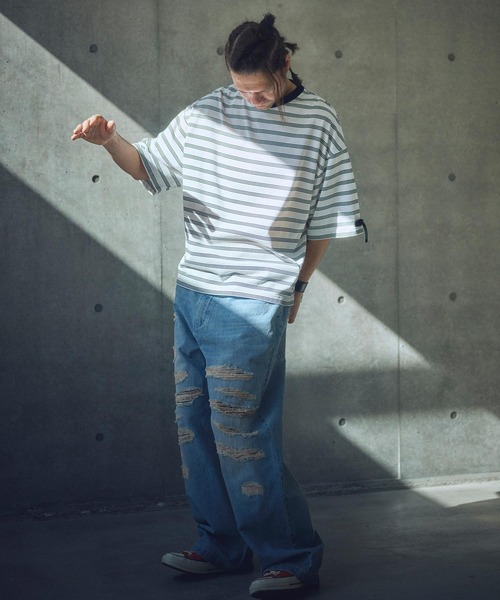 ADAM PATEK(アダムパテック)の「mt9510-rounded border short sleeveT Tシャツ(Tシャツ/カットソー・メンズ・ブラック/ホワイト・2/1)」の9枚目の写真