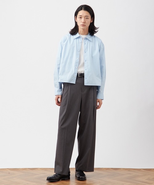 B.C STOCK（ベーセーストック）の「コットン クロップド レギュラーカラーシャツ / ショート丈対応 【ZOZOTOWN限定アイテム】（シャツ/ブラウス・メンズ・サックスブルー/ブラック/ホワイト・S-Short/S-Regular/M-Short/M-Regular/L-Short/L-Regular）」の12枚目の写真