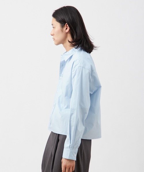 B.C STOCK（ベーセーストック）の「コットン クロップド レギュラーカラーシャツ / ショート丈対応 【ZOZOTOWN限定アイテム】（シャツ/ブラウス・メンズ・サックスブルー/ブラック/ホワイト・S-Short/S-Regular/M-Short/M-Regular/L-Short/L-Regular）」の14枚目の写真