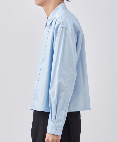 B.C STOCK（ベーセーストック）の「コットン クロップド レギュラーカラーシャツ / ショート丈対応 【ZOZOTOWN限定アイテム】（シャツ/ブラウス・メンズ・サックスブルー/ブラック/ホワイト・S-Short/S-Regular/M-Short/M-Regular/L-Short/L-Regular）」の17枚目の写真