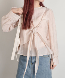 2way Ribbon Camisole Blouse SET / 2点セットリボンキャミソール ブラウス