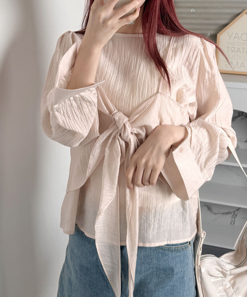 VIVID LADY(ビビッドレディー)の「2way Ribbon Camisole Blouse SET / 2点セットリボンキャミソール ブラウス(シャツ/ブラウス・レディース・アイボリー/ブラック/ライトブルー/ピンク・FREE)」の22枚目の写真