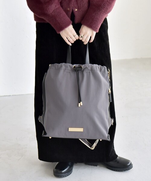 quaranciel: 3way ラインショルダー リュックサック トートバッグ（A4