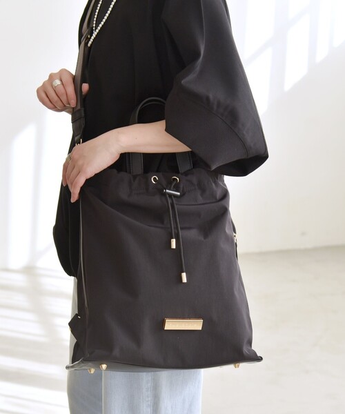 quaranciel（カランシエル）の「quaranciel: 3way ラインショルダー リュックサック トートバッグ（A4対応）（バックパック/リュック・レディース・ベージュ/ブラック/グレー・ONE SIZE）」の11枚目の写真