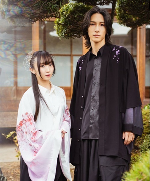 REZEN（リゼン）の「枝垂桜和袖シャツ（シャツ/ブラウス・メンズ・ピンク/アイボリー/レッドパープル・LARGE/MEDIUM）」の4枚目の写真