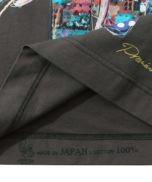 ScoLar(スカラー)の「751002:地中海ゾウ柄 アートプリントTシャツ(Tシャツ/カットソー・レディース・オフホワイト/チャコールグレー・M)」の20枚目の写真