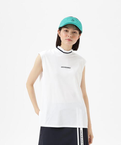 tシャツ 「Jack Bunny!!」PEトリコット フレンチスリーブ モックネックカットソー レディース セール】【Jack Bunny!!】PEトリコット フレンチスリーブ モック