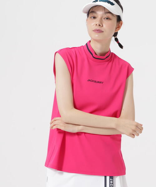 tシャツ 「Jack Bunny!!」PEトリコット フレンチスリーブ モックネックカットソー レディース セール】【Jack Bunny!!】PEトリコット フレンチスリーブ モック