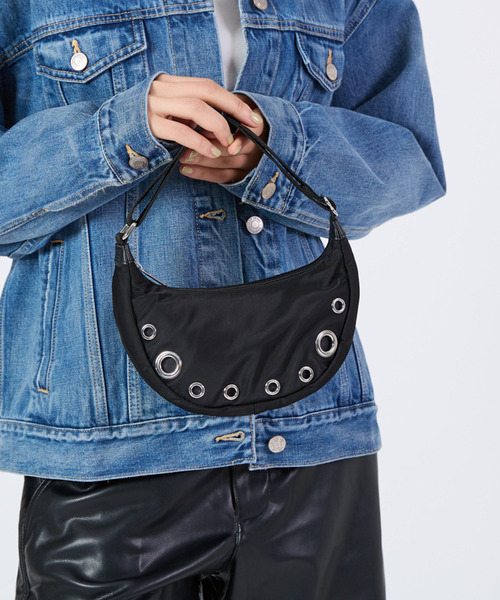 美品 レスポートサック オニキスグロメッツ GROMMET SM SHOULDER BAG オニキスグロメッツ（ショルダーバッグ