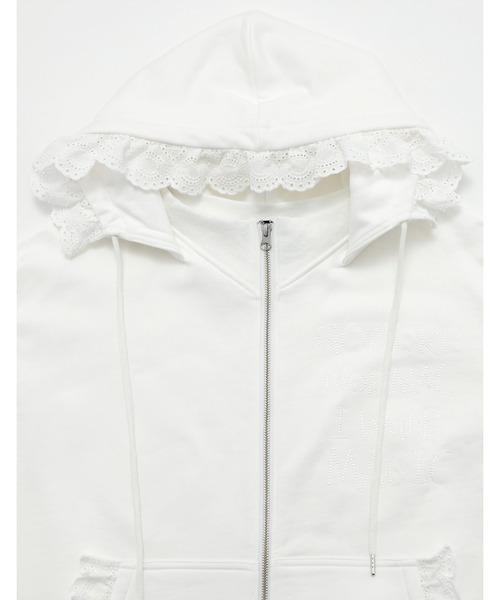 Little sunny bite（リトルサニーバイト）の「【Little sunny bite】lacy logo hoodie（パーカー・レディース・グリーン/ホワイト/ブラック・SMALL/MEDIUM）」の8枚目の写真