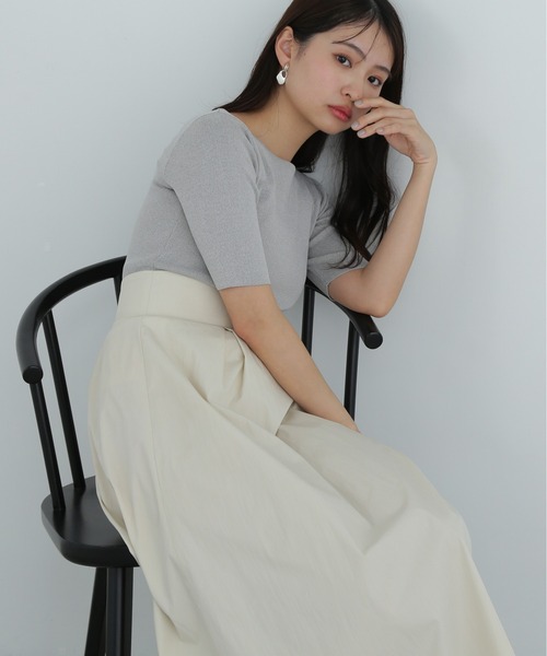 N.(N. Natural Beauty Basic)(エヌエヌナチュラルビューティーベーシック)の「ボートネックドッキングワンピース(ワンピース・レディース・ブラック/グレー・SMALL/MEDIUM)」の2枚目の写真