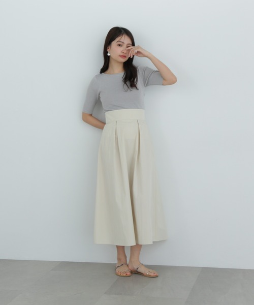 N.(N. Natural Beauty Basic)(エヌエヌナチュラルビューティーベーシック)の「ボートネックドッキングワンピース(ワンピース・レディース・ブラック/グレー・SMALL/MEDIUM)」の10枚目の写真