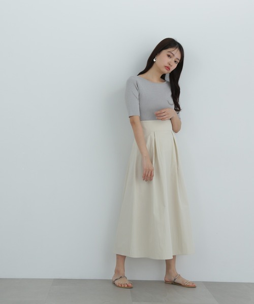 N.(N. Natural Beauty Basic)(エヌエヌナチュラルビューティーベーシック)の「ボートネックドッキングワンピース(ワンピース・レディース・ブラック/グレー・SMALL/MEDIUM)」の12枚目の写真