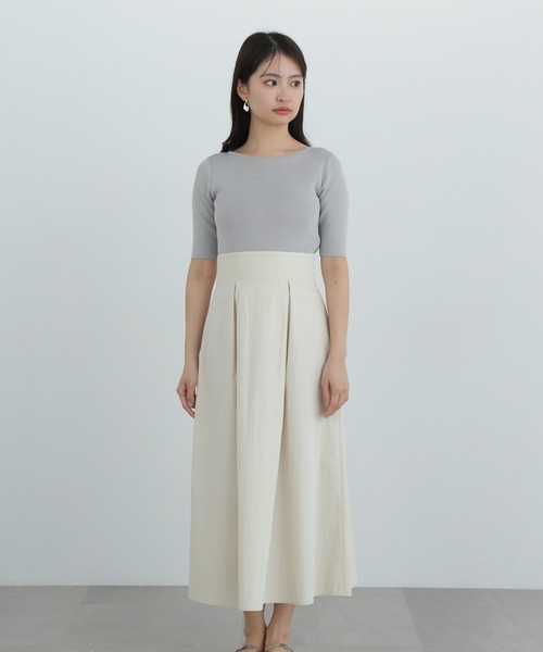 N.(N. Natural Beauty Basic)(エヌエヌナチュラルビューティーベーシック)の「ボートネックドッキングワンピース(ワンピース・レディース・ブラック/グレー・SMALL/MEDIUM)」の13枚目の写真