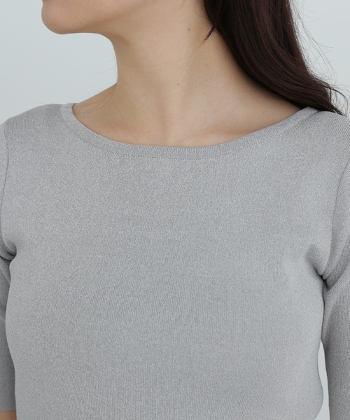 N.(N. Natural Beauty Basic)(エヌエヌナチュラルビューティーベーシック)の「ボートネックドッキングワンピース(ワンピース・レディース・ブラック/グレー・SMALL/MEDIUM)」の16枚目の写真