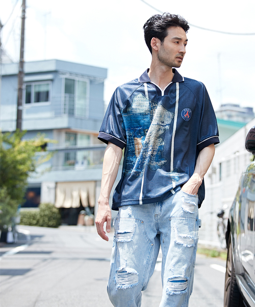 PARIS SAINT-GERMAIN(パリサンジェルマン)の「【Poggy × Paris Saint-Germain】DEAR PSG PRINTED GAME SHIRT(Tシャツ/カットソー・メンズ・ネイビー・LARGE/MEDIUM/X-LARGE)」の10枚目の写真