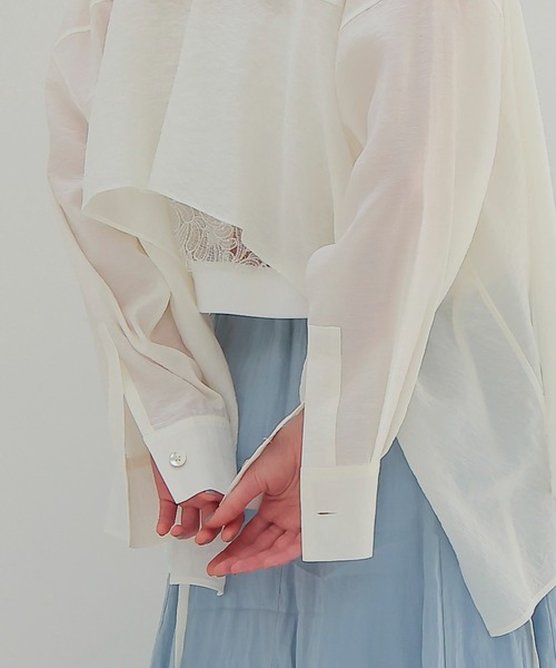 DRESSLAVE(ドレスレイブ)の「back swing shirt(バックスウィングシャツ)(シャツ/ブラウス・レディース・ブラック/ホワイト・38)」の7枚目の写真