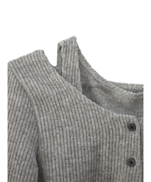 Reurie'(レウリィ)の「【2点セット】レイヤードカーディガンセット/layered cardigan set 長袖 クロップド丈 タンクトップ 重ね着 アンサンブル シンプル カジュアル モード(アンサンブル・レディース・チャコールグレー/ライトグレー・FREE)」の12枚目の写真