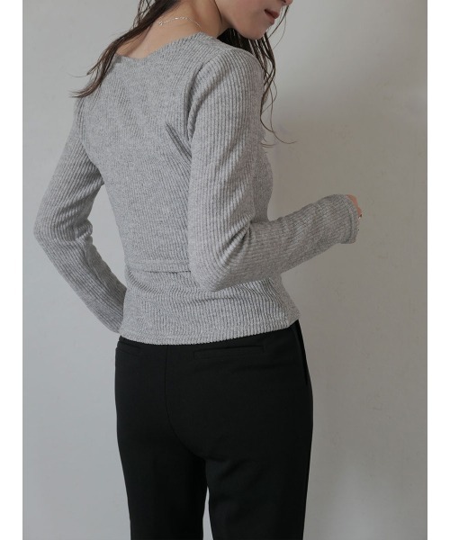 Reurie'(レウリィ)の「【2点セット】レイヤードカーディガンセット/layered cardigan set 長袖 クロップド丈 タンクトップ 重ね着 アンサンブル シンプル カジュアル モード(アンサンブル・レディース・チャコールグレー/ライトグレー・FREE)」の17枚目の写真