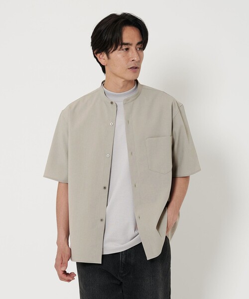 BEAUTY&YOUTH UNITED ARROWS(ビューティーアンドユースユナイテッドアローズ)の「KOMATSU PACK トロピカル バンドカラー シャツ FORM型 セットアップ対応 ヨコストレッチ(シャツ/ブラウス・メンズ・ライトグレー/ダークグレー/ブラック・S/M/L/XL)」の10枚目の写真