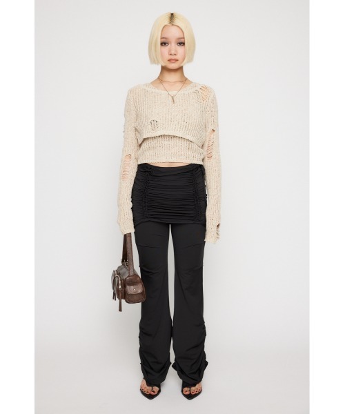 LAGUA GEM(ラグアジェム)の「EASY 2PIECE フレアパンツ(その他パンツ・レディース・ブラック/グレー・SMALL/MEDIUM)」の5枚目の写真