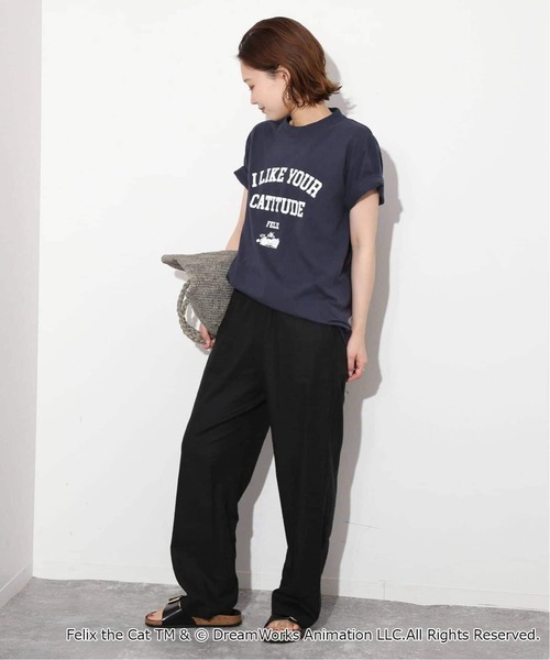 SLOBE IENA(スローブイエナ)の「《WEB限定/追加》BALMYDAYS / バルミーデイズ SLOBE別注 FELIX TEE(Tシャツ/カットソー・レディース・ブラック/ネイビー・FREE)」の12枚目の写真