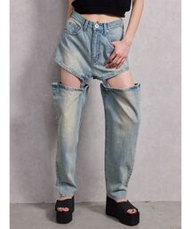 GYDA | ハイウエスト2WAY Symmetry GYDA INNER CONNECTデニムパンツ(デニムパンツ)