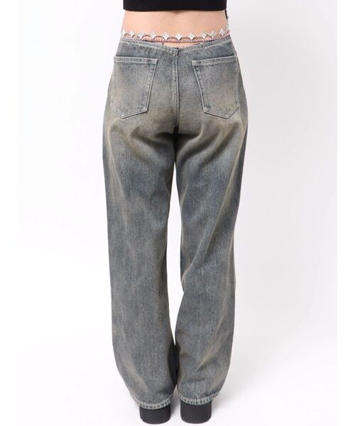 EVRIS（エヴリス）の「ウエストビジューワイドデニムパンツ（デニムパンツ・レディース・ブラック/インディゴブルー・SMALL/MEDIUM）」の12枚目の写真