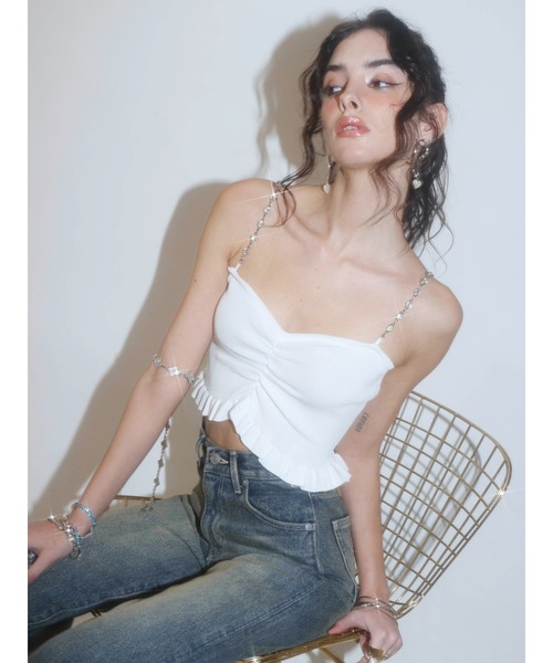 EVRIS（エヴリス）の「ウエストビジューワイドデニムパンツ（デニムパンツ・レディース・ブラック/インディゴブルー・SMALL/MEDIUM）」の6枚目の写真