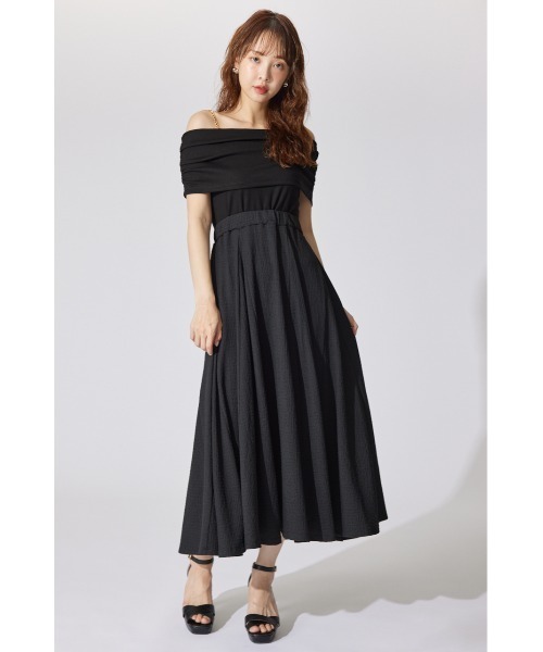 rienda(リエンダ)の「オフショルダーカットフレアワンピース 夏服 半袖(ワンピース・レディース・ブルー/ブラック/ホワイト・FREE)」の19枚目の写真