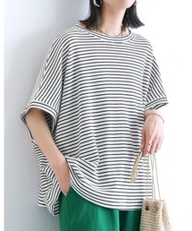 【ZOZOTOWN限定】無地/ボーダー柄 ボックスノースリワッフルワイドカットソー