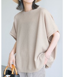 reca | 無地/ボーダー柄 ボックスノースリワッフルワイドカットソー(Tシャツ/カットソー)