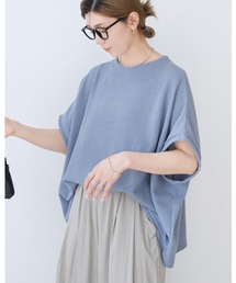 reca | 【ZOZOTOWN限定】無地/ボーダー柄 ボックスノースリワッフルワイドカットソー(Tシャツ/カットソー)