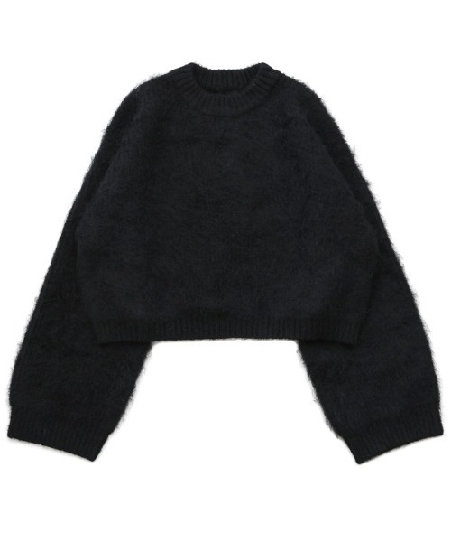 select MOCA by son（セレクトモカバイソン）の「ヘアリーショートニット（ニット/セーター・レディース・ホワイト/ブラウン/ブラック/ライトブラウン/グレー・FREE）」の14枚目の写真