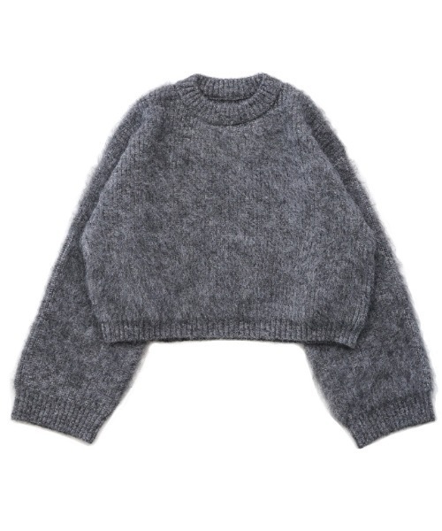 select MOCA by son（セレクトモカバイソン）の「ヘアリーショートニット（ニット/セーター・レディース・ホワイト/ブラウン/ブラック/ライトブラウン/グレー・FREE）」の7枚目の写真