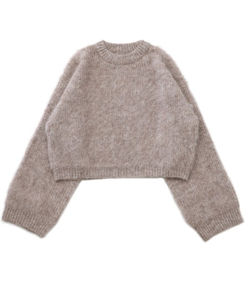 select MOCA by son（セレクトモカバイソン）の「ヘアリーショートニット（ニット/セーター・レディース・ホワイト/ブラウン/ブラック/ライトブラウン/グレー・FREE）」の12枚目の写真