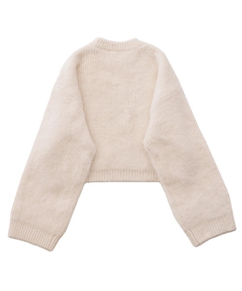 select MOCA by son（セレクトモカバイソン）の「ヘアリーショートニット（ニット/セーター・レディース・ホワイト/ブラウン/ブラック/ライトブラウン/グレー・FREE）」の9枚目の写真